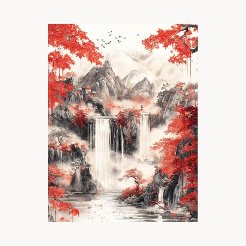 Malen Nach Zahlen Erwachsene Wasserfall Malen Nach Zahlen Kinder Landschaft, Basteln Erwachsene Leinwand Bilder 110x80cm, DIY Set mit Pinsel Acrylfarben Farbe Leinwand, Geschenke für Frauen FYH-2562 Malen Nach Zahlen Erwachsene Wasserfall Malen Nach Zahlen Kinder Landschaft, Basteln Erwachsene Leinwand Bilder 110x80cm, DIY Set mit Pinsel Acrylfarben Farbe Leinwand, Geschenke für Frauen FYH-2562 von FANLIGZU