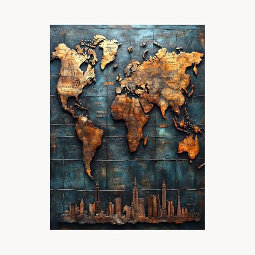 Malen Nach Zahlen Erwachsene Weltkarte Malen Nach Zahlen Kinder Landschaft, Basteln Erwachsene Leinwand Bilder 80 x 60cm, DIY Set mit Pinsel Acrylfarben Farbe Leinwand, Geschenke für Frauen FYH-1975 Malen Nach Zahlen Erwachsene Weltkarte Malen Nach Zahlen Kinder Landschaft, Basteln Erwachsene Leinwand Bilder 80 x 60cm, DIY Set mit Pinsel Acrylfarben Farbe Leinwand, Geschenke für Frauen FYH-1975 von FANLIGZU