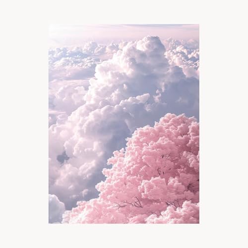 Malen Nach Zahlen Erwachsene Wolke Malen Nach Zahlen Kinder Blume, Basteln Erwachsene Leinwand Bilder 55 x 40 cm, DIY Set mit Pinsel Acrylfarben Farbe Leinwand, Wanddeko Geschenke für Frauen FYH-7475 von FANLIGZU