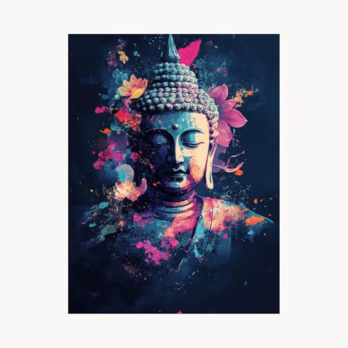 Malen Nach Zahlen Erwachsene Zen Malen Nach Zahlen Kinder Blume, Basteln Erwachsene Leinwand Bilder 55 x 40 cm, DIY Set mit Pinsel Acrylfarben Farbe Leinwand, Zimmer Deko Geschenke für Frauen FYH-6621 von FANLIGZU