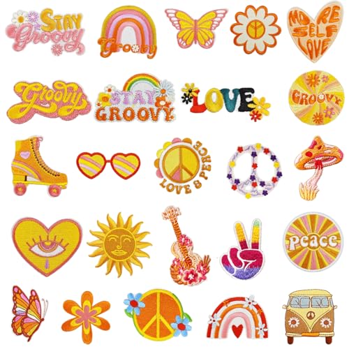 FANOST 24 Stück Vintage Hippie Bügelpatches für Jeans Kleidung Hemd Jacke Rucksack Mütze, Lässig Patches zum Aufbügeln für Erwachsene Kinder, Mode Applikationen zum Aufbügeln Bügelbilder für Textilien FANOST 24 Stück Vintage Hippie Bügelpatches für Jeans Kleidung Hemd Jacke Rucksack Mütze, Lässig Patches zum Aufbügeln für Erwachsene Kinder, Mode Applikationen zum Aufbügeln Bügelbilder für Textilien von FANOST