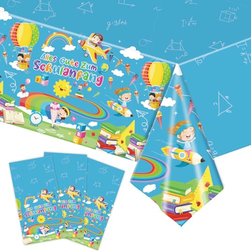 FANOST 3pcs Einschulung Tischdecken Schulanfang Tischdecken, Mädchen Junge Einschulung Tischdeko, 137x274 cm Einweg-Tischdecke FANOST 3pcs Einschulung Tischdecken Schulanfang Tischdecken, Mädchen Junge Einschulung Tischdeko, 137x274 cm Einweg-Tischdecke von FANOST