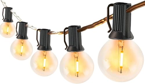 FANSANMY LED Lichterkette Außen 30M, Wasserdicht Lichterkette Outdoor mit 50+2 G40 Warmweiß Glühbirnen, Erweiterbar Lichterketten für Garten, Terrasse, Camping, Party, Balkon von FANSANMY