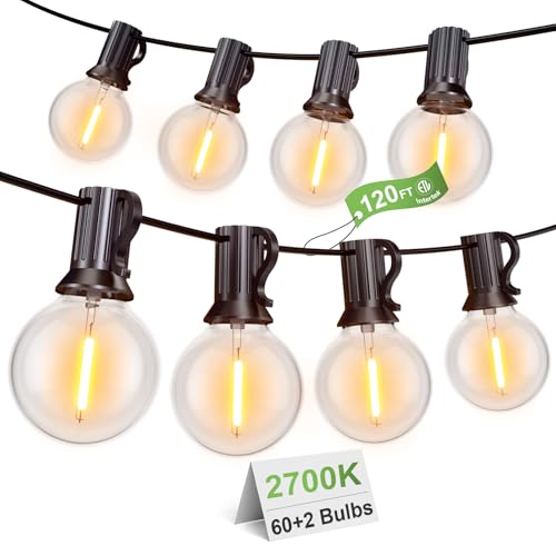 FANSANMY LED Lichterkette Außen 36.5M, IP45 Wasserdicht Lichterkette Outdoor mit 60+2 G40 Warmweiß Glühbirnen, Erweiterbar Lichterketten für Garten, Terrasse, Camping, Party, Balkon von FANSANMY