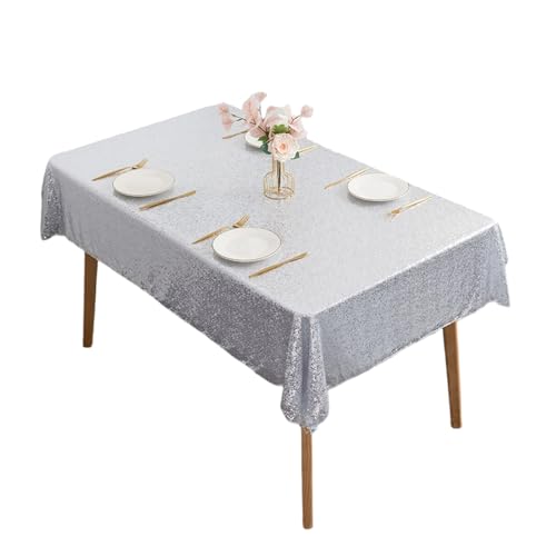 FANSHINUO Bestickte Pailletten-Tischdecke aus Polyester, elegantes Blumendesign, auslaufsicherer Stoff für Esstischdekoration FANSHINUO Bestickte Pailletten-Tischdecke aus Polyester, elegantes Blumendesign, auslaufsicherer Stoff für Esstischdekoration von FANSHINUO