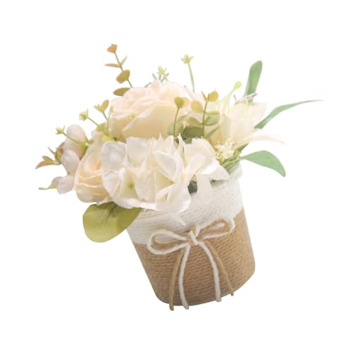 FANSHINUO Esstisch Künstliche Blume in Vase Seide Kunstblumenarrangement Seidenrosen mit Vase für Zuhause und Büro Dekoration FANSHINUO Esstisch Künstliche Blume in Vase Seide Kunstblumenarrangement Seidenrosen mit Vase für Zuhause und Büro Dekoration von FANSHINUO