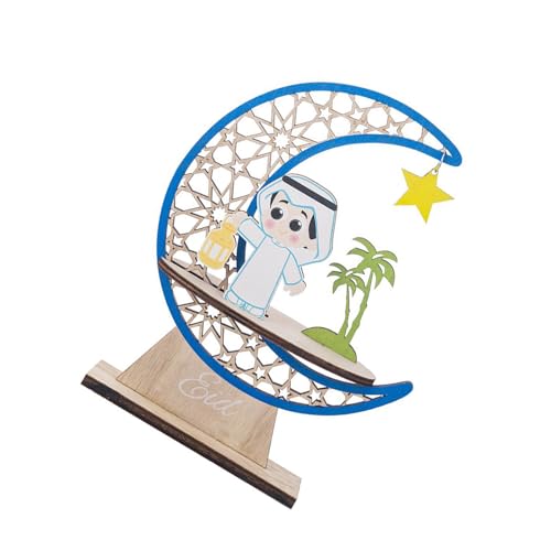 FANSHINUO Ramadans Holzdekorationen, Eid Mubaraks, Tischdekoration, Ramadans, Tafelaufsätze, Schilder, Ramadans, Mubaraks, Partyzubehör von FANSHINUO