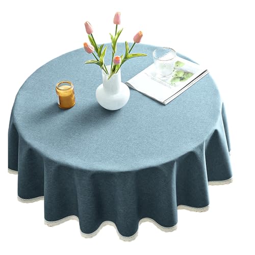 FANSHINUO Wasserdichte, ölbeständige, runde Tischdecke, Polyestergewebe, einfach für Esszimmer, Party, Zuhause, Restaurant von FANSHINUO