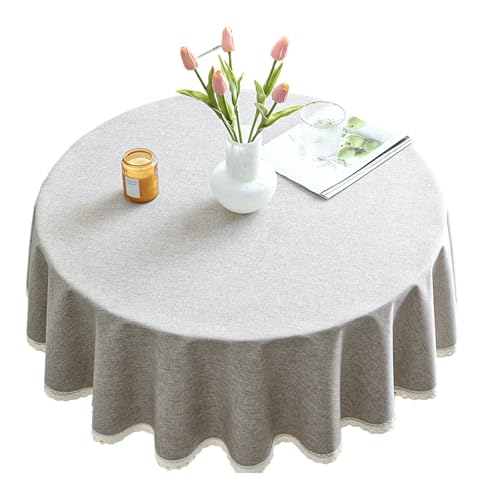 FANSHINUO Wasserdichte, ölbeständige, runde Tischdecke, Polyestergewebe, einfach für Esszimmer, Party, Zuhause, Restaurant von FANSHINUO