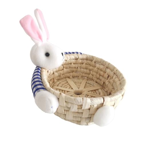 Natürlicher gewebter Maisschalenkorb Wohnzimmer Aufbewahrungslösung Snacks Spielzeug Organizer Kaninchen Lebensmittelbehälter für den Heimgebrauch Wohnzimmer Organizer von FANSHINUO