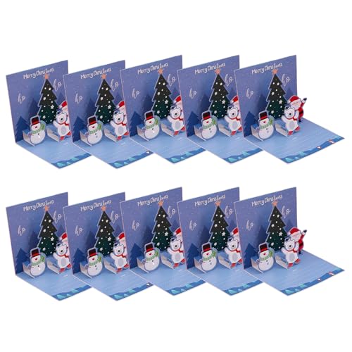 Weihnachtskarten, liniert, 10,9 cm, mit Umschlag und Siegelaufkleber für Weihnachten, Business, Zuhause, 10 Stück Weihnachtskarten, liniert, 10,9 cm, mit Umschlag und Siegelaufkleber für Weihnachten, Business, Zuhause, 10 Stück von FANSHINUO