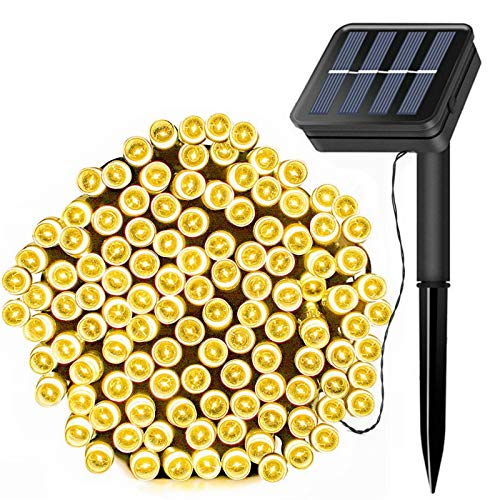 Lichterkette Außen Solar,FANSIR LED Solar Lichterkette 22m 200 LEDs Solarlichterkette Außen Wetterfest mit 8 Modi Lichterkette für Partys Balkon Garten Deko Draußen Terrassen Hochzeiten (Warmweiß)[Energieklasse A+++] von FANSIR