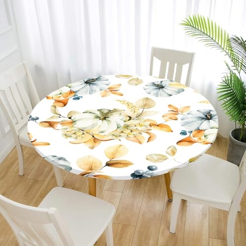 FANSU 3D Tischdecke Rund Garten Abwaschbar für Outdoor Gartentischdecke Blumendrucke Rund Elastisch Schmutzabweisend für Garten Küche, Esstisch (Blumen,200cm) von FANSU