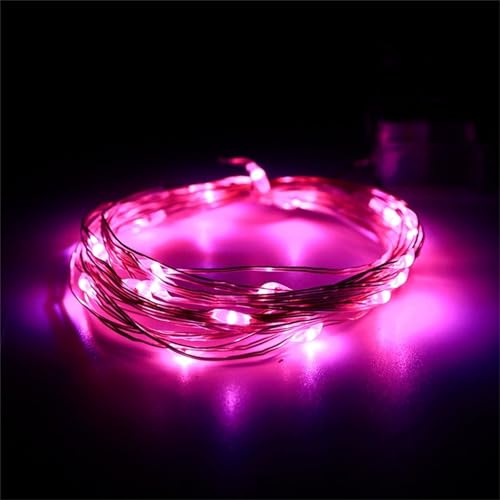 FANSU Bunt Lichterkette USB, Kupferdraht Lichterketten 8 Modi Gartenbeleuchtung, Lichterkette Außen/Innen mit Fernbedienung, Fairy Lights Garten Balkon Hochzeits Party Deko (Rosa,10m/100LED) von FANSU