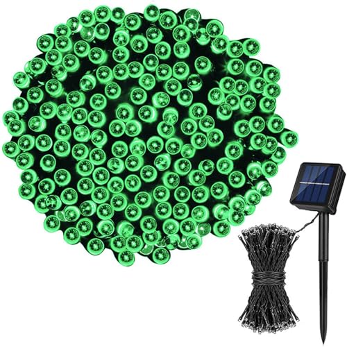 FANSU Bunte Perlen LED Solarlampen für Außen, 8 Modi Solar Lichterkette Aussen, Lichterkette Außen, Solarlampen Garten für Hochzeit,Party,Schlafzimmer,Garten Balkon Deko (Grün,9.5m/50 LED) von FANSU