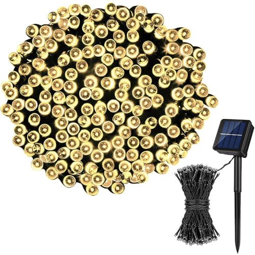 FANSU Bunte Perlen LED Solarlampen für Außen, 8 Modi Solar Lichterkette Aussen, Lichterkette Außen, Solarlampen Garten für Hochzeit,Party,Schlafzimmer,Garten Balkon Deko (Warmweiß,22m/200 LED) von FANSU