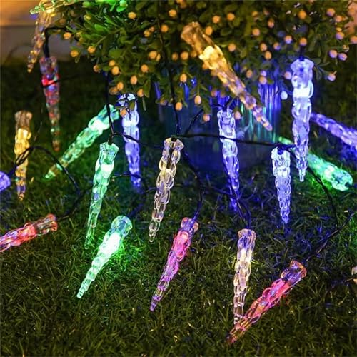 FANSU Einfaches Muster LED Solarlampen für Außen, 8 Modi Solar Lichterkette Aussen, Lichterkette Außen, Solarlampen Garten für Hochzeit,Party,Schlafzimmer, Balkon Deko (Bunt,5m/20LED) von FANSU