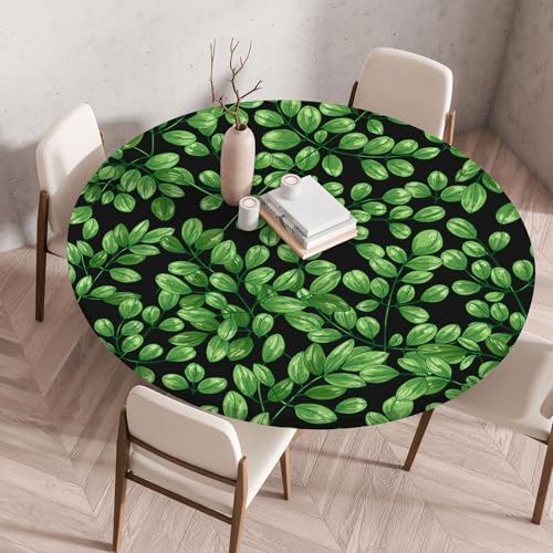 FANSU Elastisch Rund Gartentischdecke, Fleckschutz Tischdecke Outdoor Runde Tischtuch Abwischbare Dauerhaft Kratzfest Tischdecken für Küche Garten Restaurant (Tropische Blätter 1,Durchmesser 120cm) FANSU Elastisch Rund Gartentischdecke, Fleckschutz Tischdecke Outdoor Runde Tischtuch Abwischbare Dauerhaft Kratzfest Tischdecken für Küche Garten Restaurant (Tropische Blätter 1,Durchmesser 120cm) von FANSU