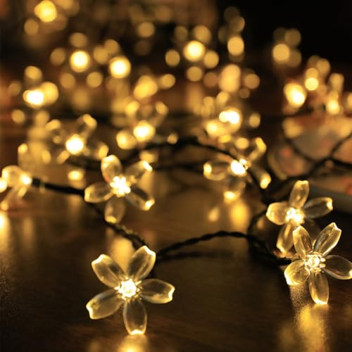 FANSU LED Solarlampen für Außen, 8 Modi Solar Lichterkette Aussen, Bunte Blumen Lichterkette Außen, Solarlampen Garten für Hochzeit, Party, Schlafzimmer, Garten Balkon Deko (Warmweiß,6.5m/30 LED) FANSU LED Solarlampen für Außen, 8 Modi Solar Lichterkette Aussen, Bunte Blumen Lichterkette Außen, Solarlampen Garten für Hochzeit, Party, Schlafzimmer, Garten Balkon Deko (Warmweiß,6.5m/30 LED) von FANSU