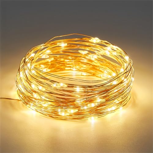 FANSU LED Solarlampen für Außen, 8 Modi Solar Lichterkette Aussen, Lichterkette Außen, Solarlampen Garten für Schlafzimmer, Hochzeit, Party, Garten, Balkon Deko (Warmweiß,12M/100LED) von FANSU