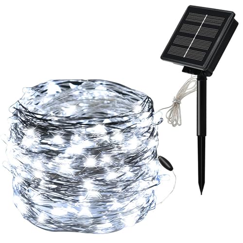 FANSU LED Solarlampen für Außen, 8 Modi Solar Lichterkette Aussen, Vielseitig Lichterkette Außen, Solarlampen Garten für Hochzeit, Party, Schlafzimmer, Garten Balkon Deko (Weiß,22m/200 LED) von FANSU
