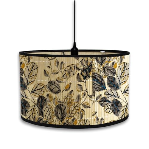 FANSU Lampenschirm fuir Tischlampe, Blumen Klassisch Lampenschirm Hängelampe Lampenabdeckung für E27 Stehlampe Tischlampe Deckenleuchte Wohnzimmer Moderner Deko (30x30x20cm,Graugold) von FANSU