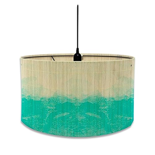 FANSU Lampenschirm fuir Tischlampe, Bunt Lampenschirm Hängelampe Lampenabdeckung für E27 Stehlampe Tischlampe Deckenleuchte Wohnzimmer Moderner Deko (30x30x20cm,Grün) von FANSU