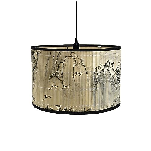 FANSU Lampenschirm fuir Tischlampe, Chinesischer Stil Lampenschirm Hängelampe Lampenabdeckung für E27 Stehlampe Tischlampe Deckenleuchte Wohnzimmer Moderner Deko (Vogel,30x30x20cm) von FANSU