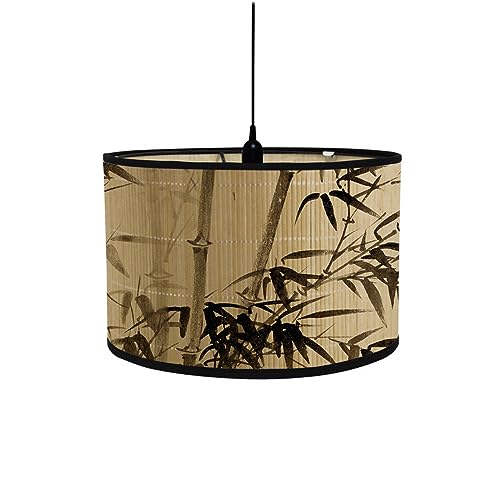 FANSU Lampenschirm fuir Tischlampe, Chinesischer Stil Lampenschirm Hängelampe Lampenabdeckung für Stehlampe Tischlampe Deckenleuchte Wohnzimmer Moderner Deko (Bambus) von FANSU