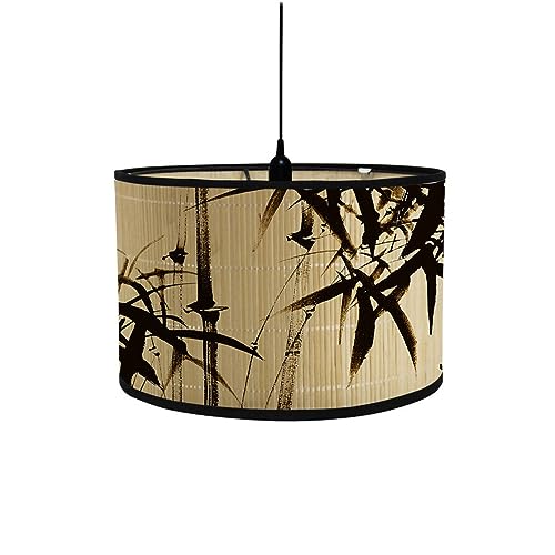FANSU Lampenschirm fuir Tischlampe, Chinesischer Stil Lampenschirm Hängelampe Lampenabdeckung für Stehlampe Tischlampe Deckenleuchte Wohnzimmer Moderner Deko (Bambusblätter) von FANSU