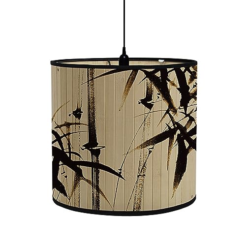 FANSU Lampenschirm fuir Tischlampe, Chinesischer Stil Lampenschirm Hängelampe Lampenabdeckung für Stehlampe Tischlampe Deckenleuchte Wohnzimmer Moderner Deko (Schwarze Tinte,30x30x30cm) von FANSU