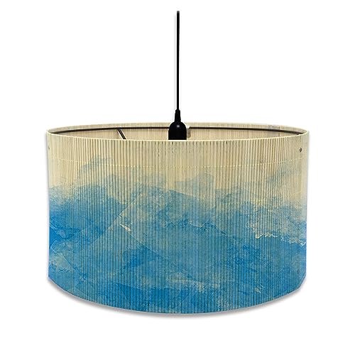 FANSU Lampenschirm fuir Tischlampe, Farbverlauf Lampenschirm Hängelampe Lampenabdeckung für Stehlampe Tischlampe Deckenleuchte Wohnzimmer Moderner Deko (Blau) von FANSU