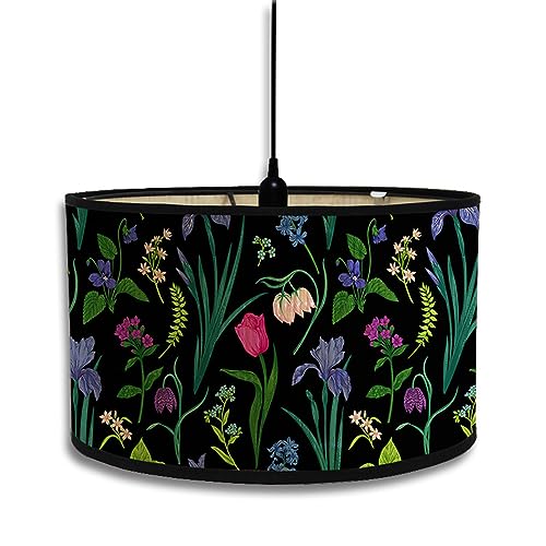 FANSU Lampenschirm fuir Tischlampe, Lampenschirm Hängelampe Lampenabdeckung für Stehlampe Elegant Blumen Tischlampe Deckenleuchte Wohnzimmer Moderner Deko (Graffiti,30x30x20cm) von FANSU