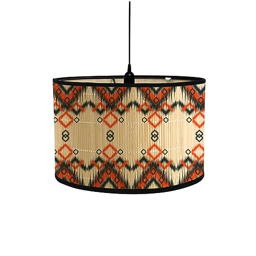 FANSU Lampenschirm fuir Tischlampe, Lampenschirm Hängelampe Lampenabdeckung für E27 Stehlampe Orange Geometrie Tischlampe Deckenleuchte Wohnzimmer Moderner Deko (Schwarze Graffiti,30x30x20cm) von FANSU
