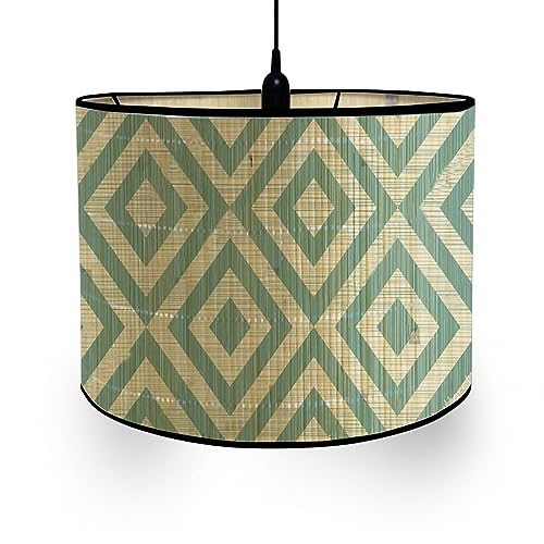 FANSU Lampenschirm fuir Tischlampe, Orange Blau Lampenschirm Hängelampe Lampenabdeckung für E27 Stehlampe Tischlampe Deckenleuchte Wohnzimmer Moderner Deko (30x30x20cm,Rautengeometrie) von FANSU