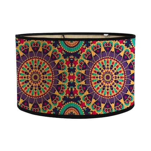 FANSU Lampenschirm fuir Tischlampe, Retro-Mandala-Stil Lampenschirm Hängelampe Lampenabdeckung für Stehlampe Deckenleuchte Wohnzimmer Moderner Deko (exotisch) von FANSU