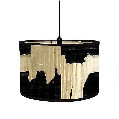 FANSU Lampenschirm fuir Tischlampe, Schwarz Weiss Lampenschirm Hängelampe Lampenabdeckung für Stehlampe Tischlampe Deckenleuchte Wohnzimmer Moderner Deko (Schwarze Graffiti,30x30x20cm) von FANSU