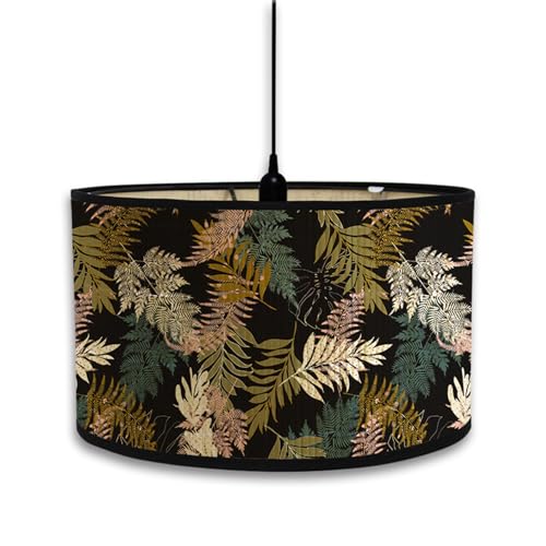 FANSU Lampenschirm fuir Tischlampe, Schwarze Pflanze Lampenschirm Hängelampe Lampenabdeckung für E27 Stehlampe Tischlampe Deckenleuchte Wohnzimmer Moderner Deko (30x30x20cm,Herbst) von FANSU