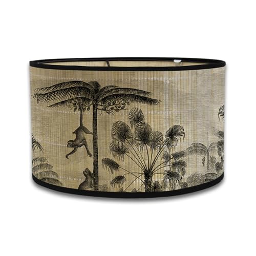 FANSU Lampenschirm fuir Tischlampe, Wandleuchten Dekorative Lampenschirme für Pendelleuchtenschirm Tischlampenschirme Trommel-Lampenschirme Stehlampenschirme (Affen,30 * 20cm) von FANSU
