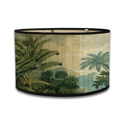 FANSU Lampenschirm fuir Tischlampe, Wandleuchten Dekorative Lampenschirme für Pendelleuchtenschirm Tischlampenschirme Trommel-Lampenschirme Stehlampenschirme (Bananenblätter,30 * 20cm) von FANSU