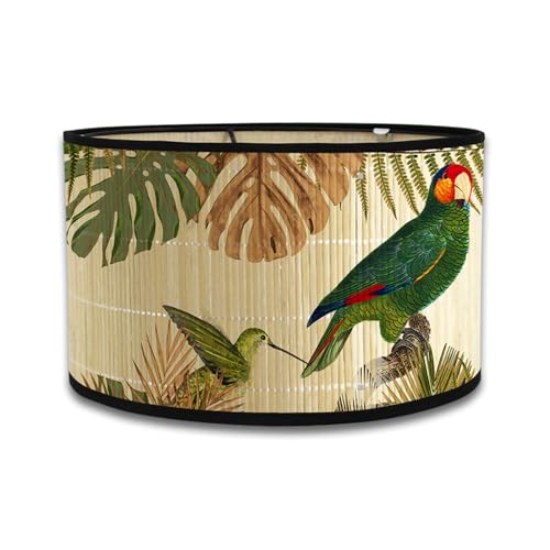 FANSU Lampenschirm fuir Tischlampe, Wandleuchten Dekorative Lampenschirme für Pendelleuchtenschirm Tischlampenschirme Trommel-Lampenschirme Stehlampenschirme (Palmenblätter,30 * 20cm) von FANSU