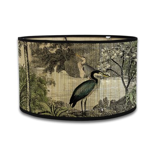 FANSU Lampenschirm fuir Tischlampe, Wandleuchten Dekorative Lampenschirme für Pendelleuchtenschirm Tischlampenschirme Trommel-Lampenschirme Stehlampenschirme (Vegetation,30 * 20cm) von FANSU