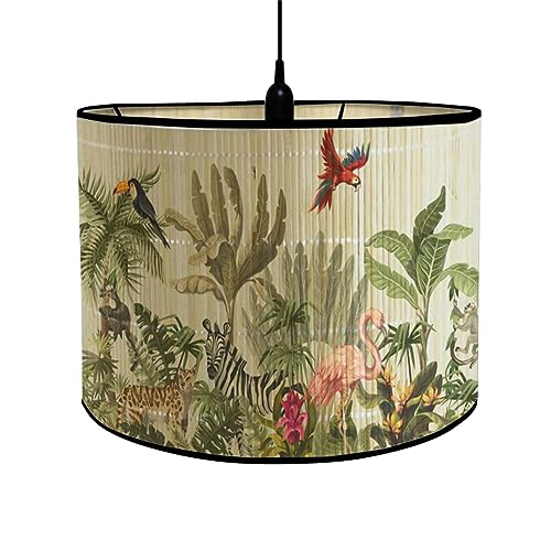 FANSU Lampenschirm fuir Tischlampe,Klassisch Lampenschirm Hängelampe Lampenabdeckung für Stehlampe Tischlampe Deckenleuchte Wohnzimmer Moderner Deko (30 * 20cm,Flamingo) von FANSU