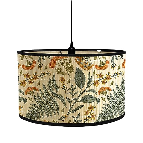 FANSU Lampenschirm fuir Tischlampe,Klassisch Lampenschirm Hängelampe Lampenabdeckung für Stehlampe Tischlampe Deckenleuchte Wohnzimmer Moderner Deko (Vintage-Blume 9,30 * 20cm) von FANSU