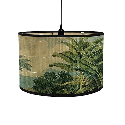 FANSU Lampenschirm fuir Tischlampe,Lampenschirm Hängelampe Lampenabdeckung für Stehlampe Tischlampe Deckenleuchte Wohnzimmer Moderner Deko (20x30cm,Bananenblatt) von FANSU