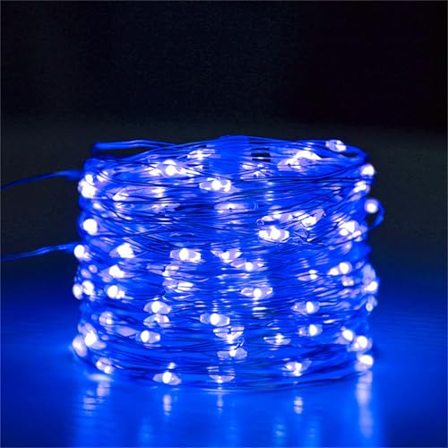 FANSU Lichterkette mit USB, LED Kupferdraht Lichterketten Gartenbeleuchtung Außen/Innen, Fairy Lights für Garten Balkon Hochzeits Party Deko (Blau,1m 10 Lichter) von FANSU