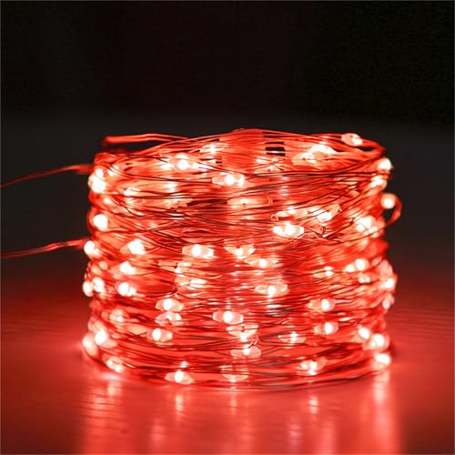 FANSU Lichterkette mit USB, LED Kupferdraht Lichterketten Gartenbeleuchtung Außen/Innen, Fairy Lights für Garten Balkon Hochzeits Party Deko (Rot,20m 200 Lichter) von FANSU