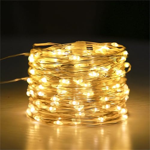 FANSU Lichterkette mit USB, LED Kupferdraht Lichterketten Gartenbeleuchtung Außen/Innen, Fairy Lights für Garten Balkon Hochzeits Party Deko (Warmweiß,2m 20 Lichter) von FANSU
