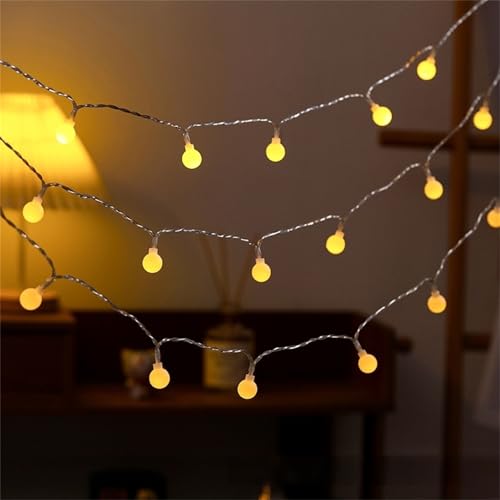 FANSU Lichterkette mit USB, LED Lichterketten Gartenbeleuchtung Außen/Innen, Fairy Lights für Garten Balkon Hochzeits Party Deko (Bälle [Warm],10m 80 Lichter) von FANSU