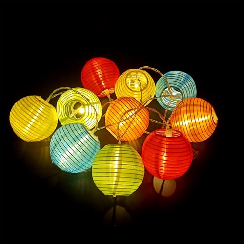 FANSU Papierlaterne LED Solarlampen für Außen, 8 Modi Solar Lichterkette Aussen, Lichterkette Außen, Solarlampen Garten für Hochzeit,Party,Schlafzimmer,Garten Balkon Deko (Bunt,5m/20LED) von FANSU